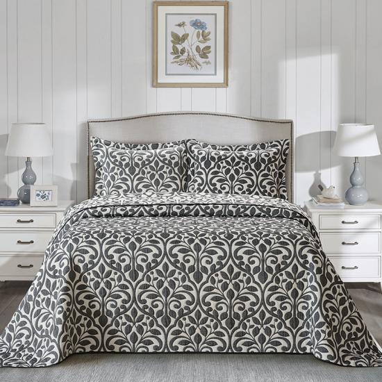 Conjunto de cama acolchoado cxmicrotex Damasco Jacquard