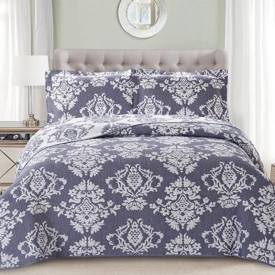 Conjunto de colcha jacquard damasco roxo cxmicrotex