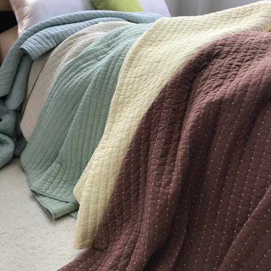 Coleção de roupa de cama de algodão sólido ponto cruz leve