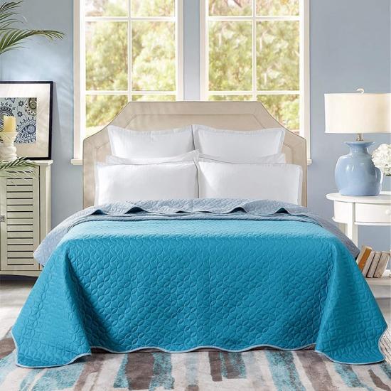 Conjunto de Colcha Pinsonic 1 Peça Colcha Reversível Cor Sólida 220x240cm