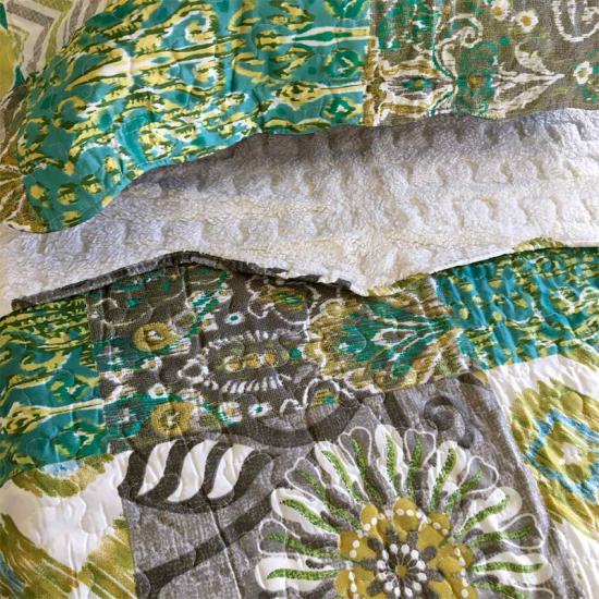 Conjunto de colcha e fronha Sherpa patchwork