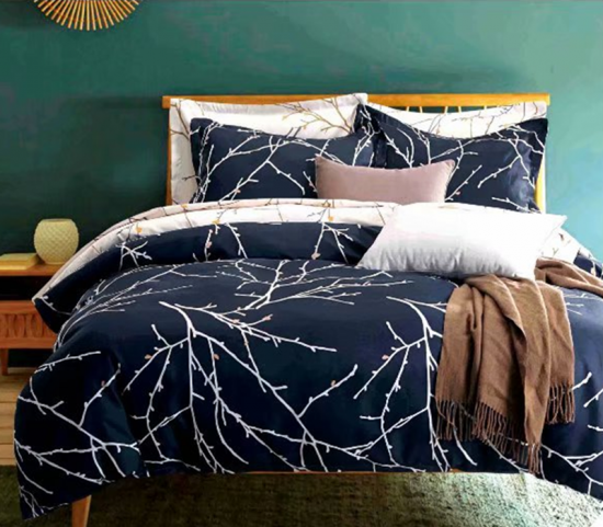 Conjunto de lençol de cama reversível com estampa reativa