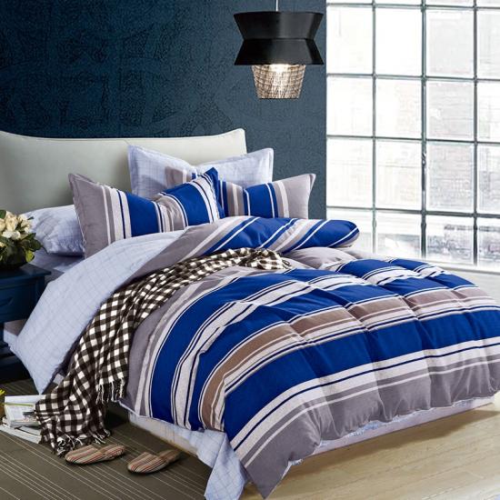 Coleção de roupa de cama com capa de colcha macia estampada listrada
