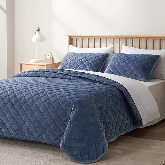 Coleção de roupas de cama de inverno cxmicrotex Conjunto de colcha de veludo acolchoado geométrico exclusivo
